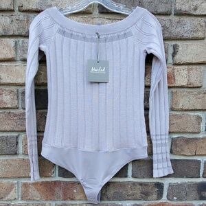 Marled Off-The-Shoulder Bodysuit